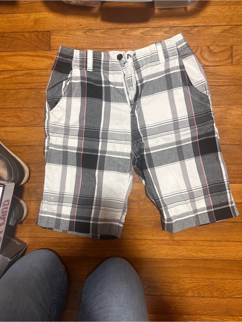 Arizona Jean Company White Shorts with Gray Trim